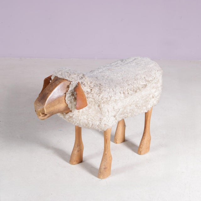 Designed in the 1960s by German artist Peter Krafft, this charming sheep sculpture doubles as a functional stool,...