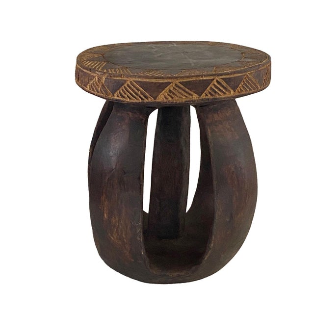 Brown Vintage African Baga Stool/Table Guinea-Bissau 11" H by 9"Diameter For Sale - Image 8 of 8