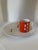 Ceramic 1950s Mid-Century Jonas Roberts for Mario Originals in Contempo China Orange & White Playing Card Snack Plates With Cups Set- 10 Pieces For Sale - Image 7 of 9