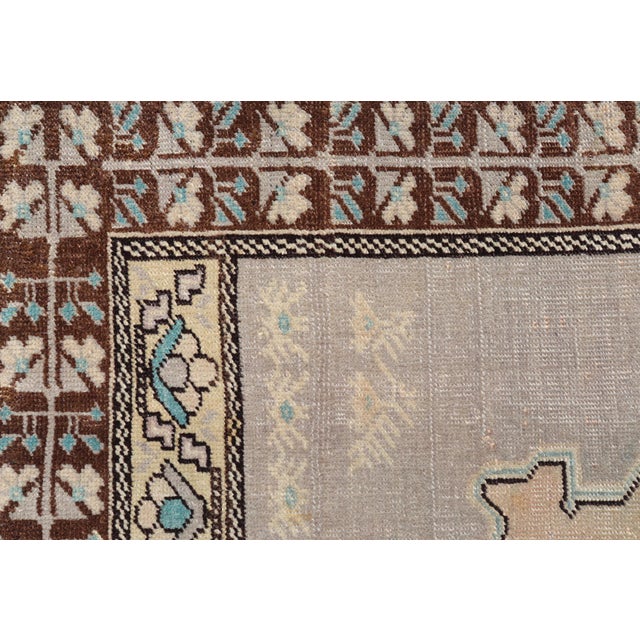 Vintage Turkish Medallion Oushak Area Rug in Gray, Taupe, Brown and Cream For Sale - Image 9 of 13
