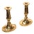 1950s English Traditional Brass Candle Holders, Pair For Sale