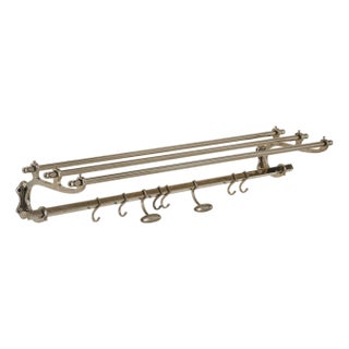 Small French Chrome Wall-Mounted Coat Rack, 1970s For Sale