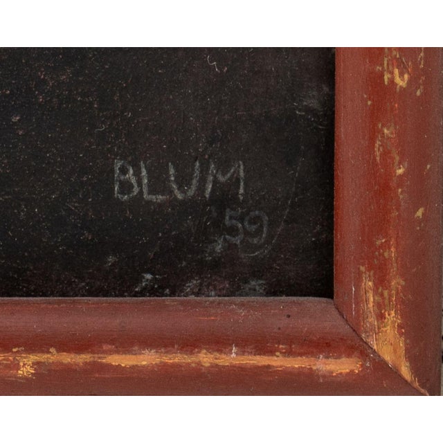 Contemporary Charles Blum Autumn Leaves Landscape Oil, 1959 For Sale - Image 3 of 4