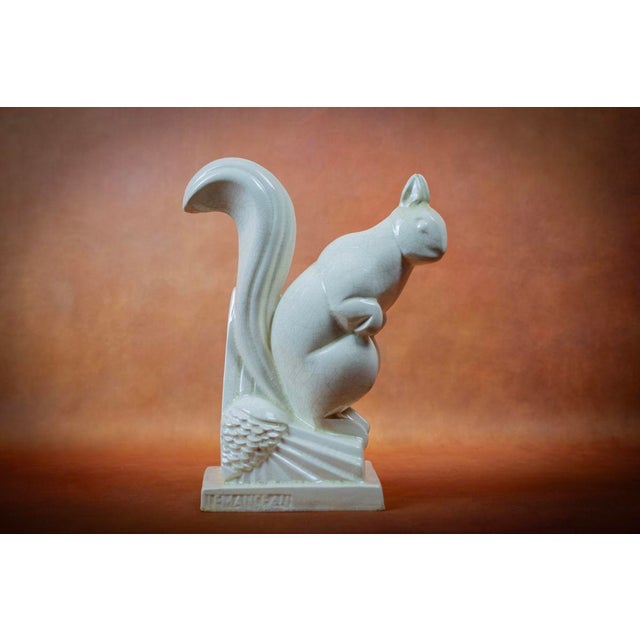 Ceramic Art Deco Squirrel in Crackled Glazed Earthenware by Charles Lemanceau for Saint-Clément, France, 1920s For Sale - Image 7 of 12