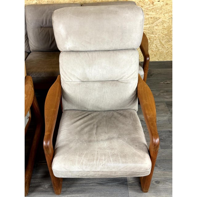 Vintage Teak Three-Seater Sofa and Easy Chairs from Möbelfabrik Holstebro, 1960s, Set of 3 For Sale - Image 12 of 18
