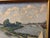 Blue Fritz Zimmer, Harbor in Düsseldorf, Oil Painting on Canvas For Sale - Image 8 of 13