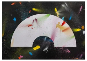 Liam Hopkins, Corona Paintborne 1.6, Spray Paint on Paper