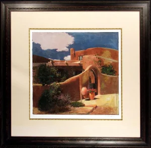 1990s "Chaparral" Mixed-Media Print by Starlie Sokol-Hohne, Framed
