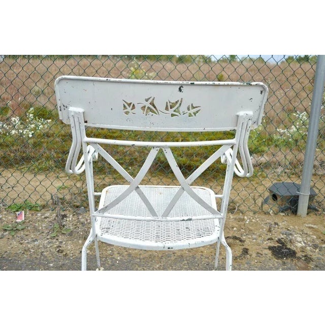 Vintage Wrought Iron Salterini Style Garden Patio Dining Table & 4 Chairs, Attributed For Sale - Image 12 of 12