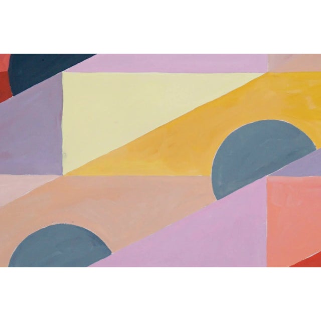 2020s 2023 "Evening in the Tropics" Abstract Geometric Acrylic Painting on Watercolor Paper by Natalia Roman For Sale - Image 5 of 8