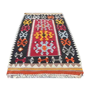 Vintage Turkish Shabby Woolen Kilim Rug 120x79cm