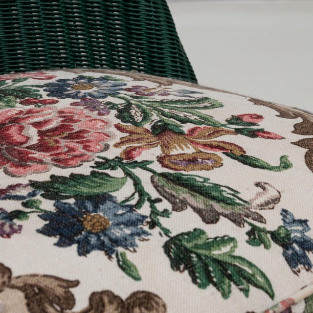 20th Century French Lloyd Loom Chairs With Upholstered Seats - A Pair For Sale - Image 9 of 18