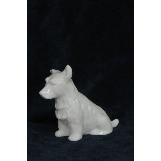 White Belleek Ireland Porcelain White Dog Figurine Scottish Terrier For Sale - Image 8 of 13