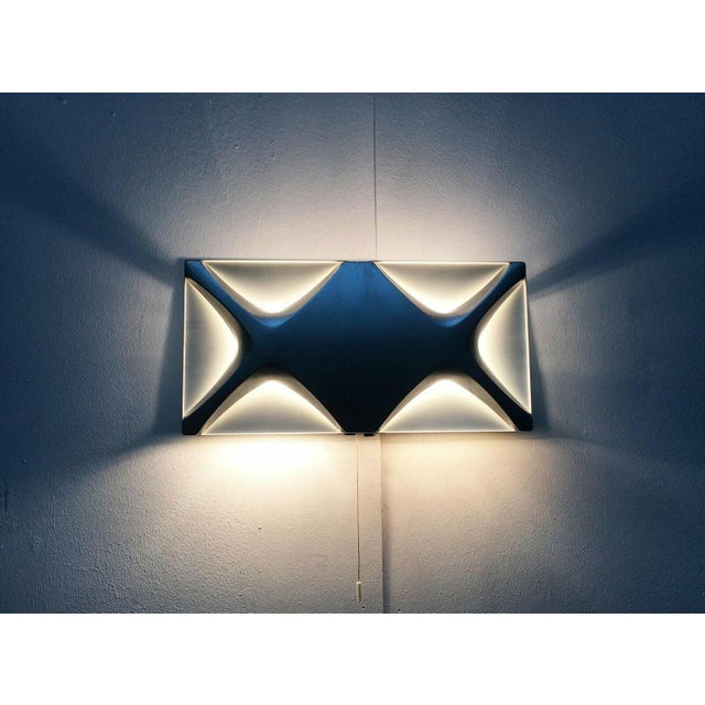 Mid-Century Modern Mid-Century Space Age Cross Oyster Style Wall Lamp by Klaus Link for Heinz Neuhaus Leuchten, Germany, 1960s, Set of 2 For Sale - Image 3 of 18