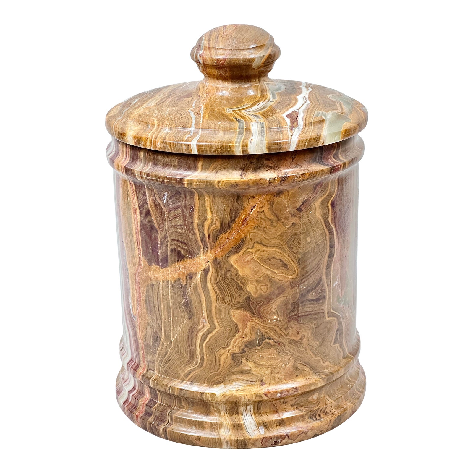 Vintage Stone Lidded Jar | Chairish