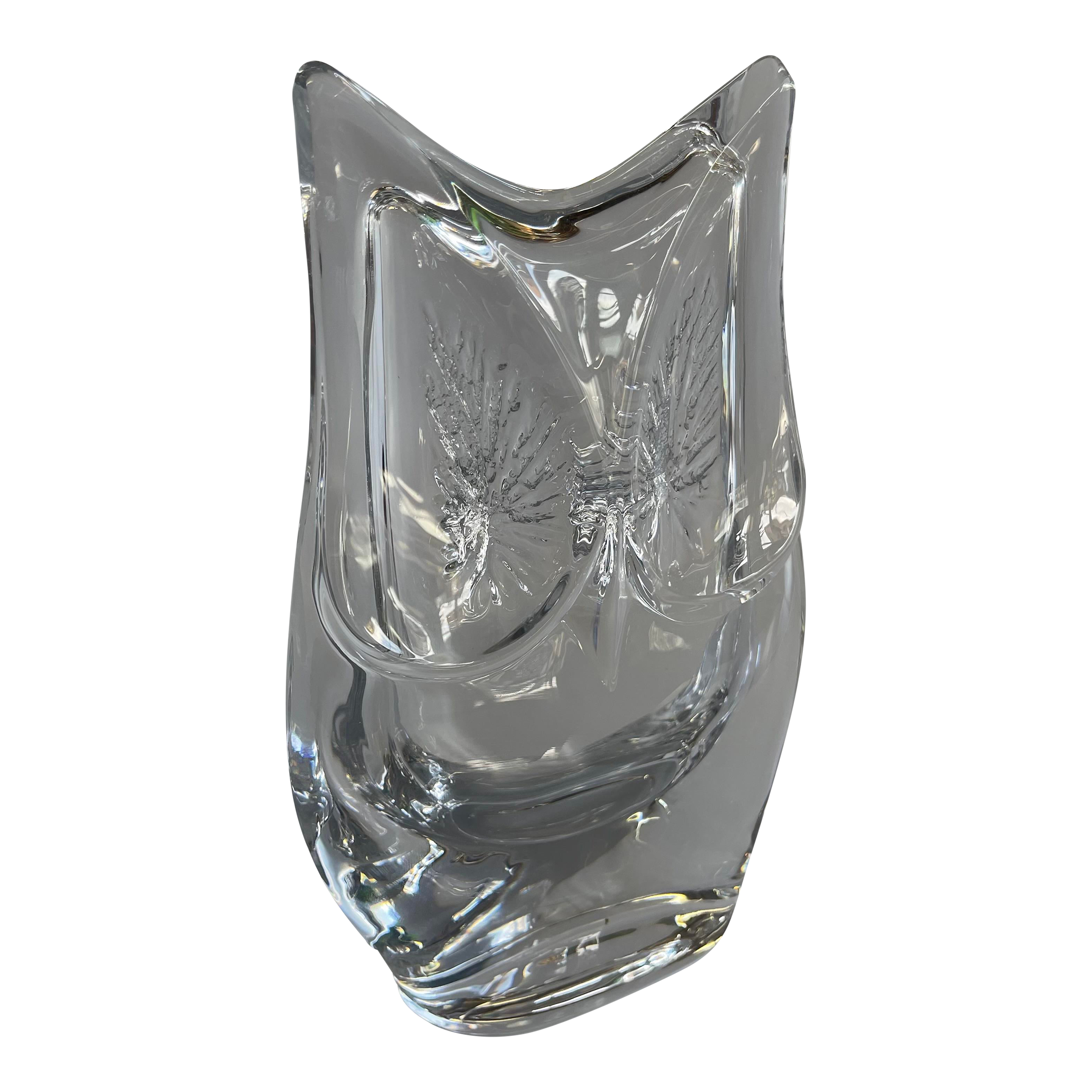 Figurine Vintage Hibou En Cristal Daum - France - Milieu Du Siècle - État Excellent