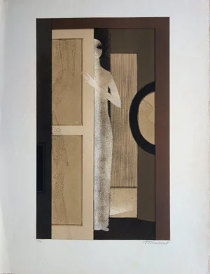 André Minaux, Young Girl in the Locker Room, Original Lithograph
