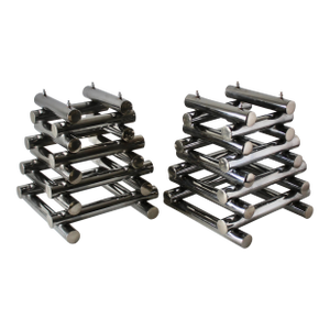 Paul Mayen Style Chrome Tubular Stacked Side Tables Vintage-a Pair