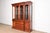 English Thomasville Georgian Carved Cherry Wood Lighted Breakfront Bookcase or Display Cabinet For Sale - Image 3 of 13