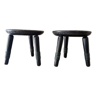 Pair of Attributed Ettore Zaccari Coffee Table Stools C1910 Italy For Sale