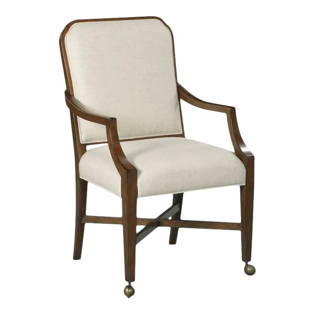Woodbridge Brooks Pierced Back Tapered Arm Chair For Sale