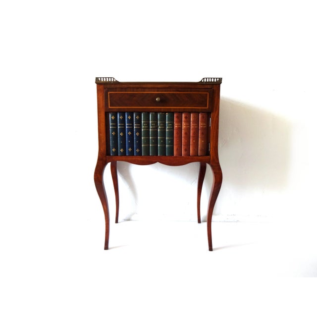French 20th Century French Marquetry and Leather Faux-Book Front Tables - a Pair For Sale - Image 3 of 13