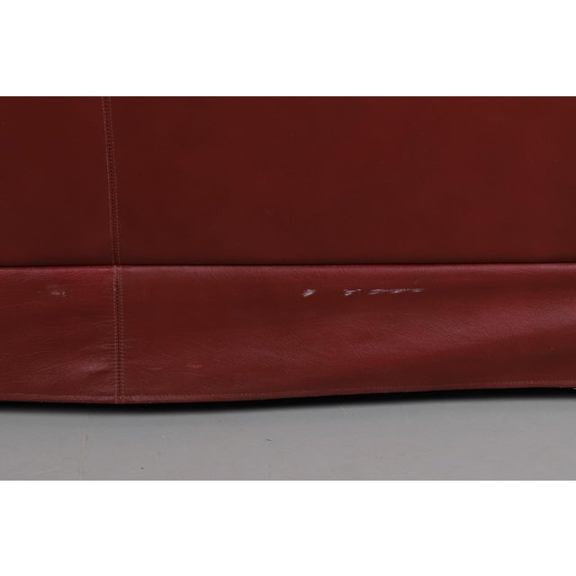 Animal Skin Vintage Three-Seater Sofa in Oxblood Leather with Deep Buttoning, 1930s For Sale - Image 7 of 9