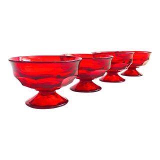 Viking Georgian Red Coupe Glasses - Set of 4 For Sale