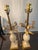 Metal 1950s Alabaster Balustraude Gilt Tole Flower Table Lamp - a Pair For Sale - Image 7 of 7