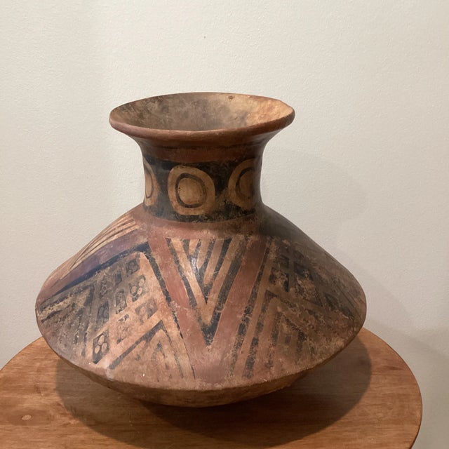 Antique Art Terracotta Polychrome Amphora Vessel For Sale - Image 13 of 13