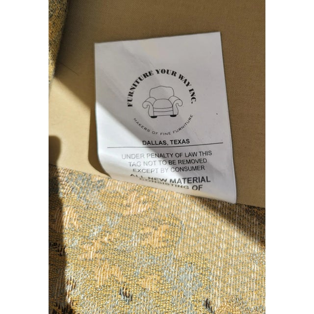 Gold Pair of Vintage Custom Made William and Mary Style Wingback Chairs For Sale - Image 8 of 11