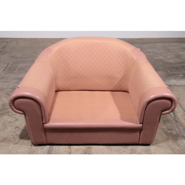 Vintage Italian Lounge Set in Rose Pink Leather, 1970s, Set of 4 For Sale - Image 9 of 18