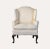 White Upholstered Armchair Queen Ann Style For Sale - Image 8 of 8