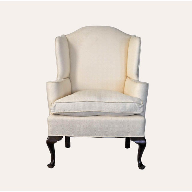 White Vintage Upholstered Armchair - Off White For Sale - Image 8 of 8