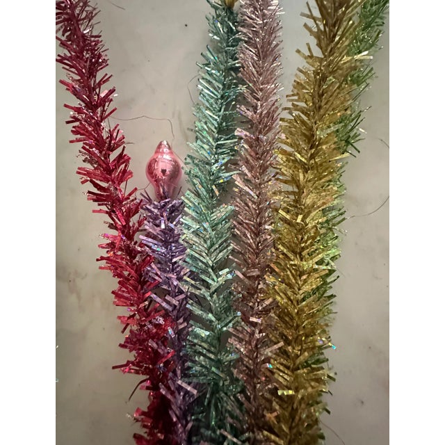 Multi-Color Christmas Tree Pick With Ornament Ends, Set of 2 | Chairish
