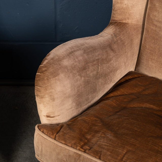 Vintage Italian Velvet Wingback Armchairs, 1960, Set of 2 For Sale - Image 15 of 18