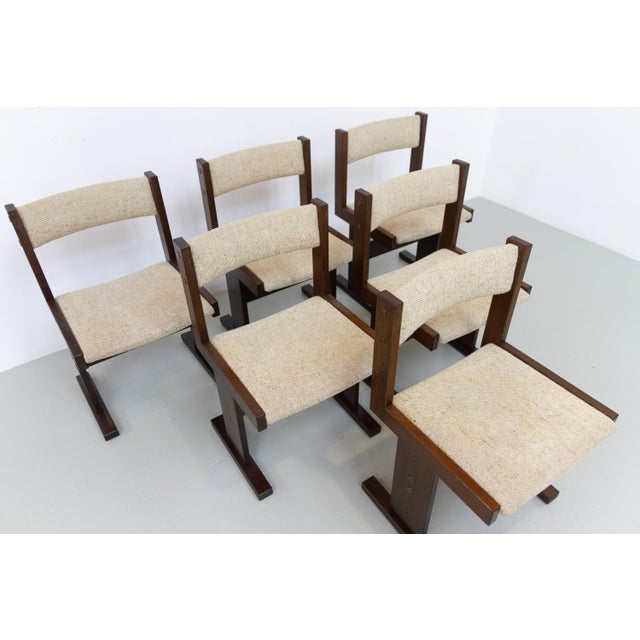 Brutalist Danish Dark Oak Dining Chairs from Gangso Mobler, 1970s, Set of 6 For Sale - Image 14 of 18