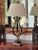 Italian Vintage Italian Ebonized and Gilt Lyre Form Lamp For Sale - Image 3 of 12