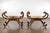 19th Century Pair of English Regency Carved Mahogany 19th Century Stools with Scrolling Arms For Sale - Image 5 of 12