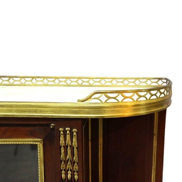 Wood Louis XVI Style Lady’s Desk, Bonheur Du Jour; Mahogany, Ormolu & Marble; C1890 For Sale - Image 7 of 18