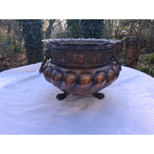 Antique Copper Planter from GG Leykauf Nuremberg, 1890s For Sale - Image 3 of 16