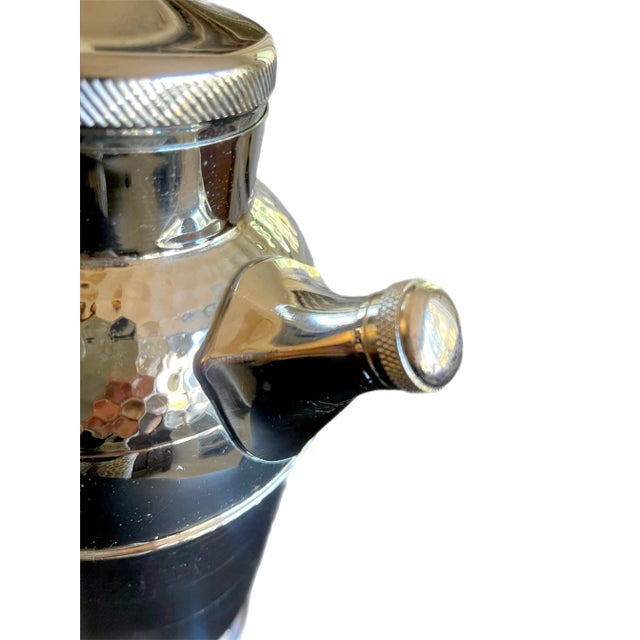 Farber Bros. Hammered Chrome Cocktail Shaker For Sale - Image 10 of 11