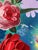 Flowers Floating in Chromatic Clouds by Robin Hextrum | Oil on Panel Bouquet of colorful flowers For Sale - Image 4 of 4