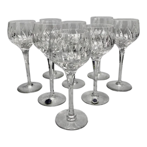 1930s Art Deco Stuart Crystal Contessa Hock Glasses - Set of 8