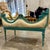 French Style Sky Blue Settee and Gold Leaf Details For Sale In Miami - Image 6 of 9