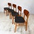 Mid-Century Modern Teak Veneered Dining Chairs with Black Upholstered Seats, 1960s, Set of 4 For Sale - Image 3 of 14