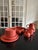 Nidervillers factory dinnerware set in a beautiful coral color 6 dinner plates, 24cm diameter (one with a chip) 4 soup...