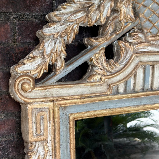 White Late 20th Century Louis XVI Wall Mirror Newly Painted in Swedish Gustavian Style For Sale - Image 8 of 16