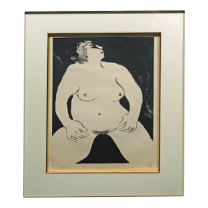R C Gorman "Female Nude" 1975 Rare Original Lithograph With Custom Framed Signed