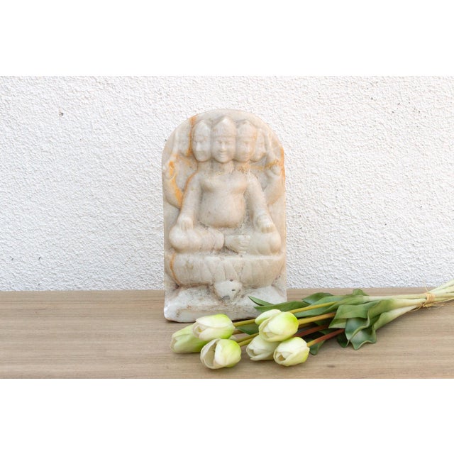 Antique White Marble Indian Deity Sculpture For Sale - Image 11 of 11